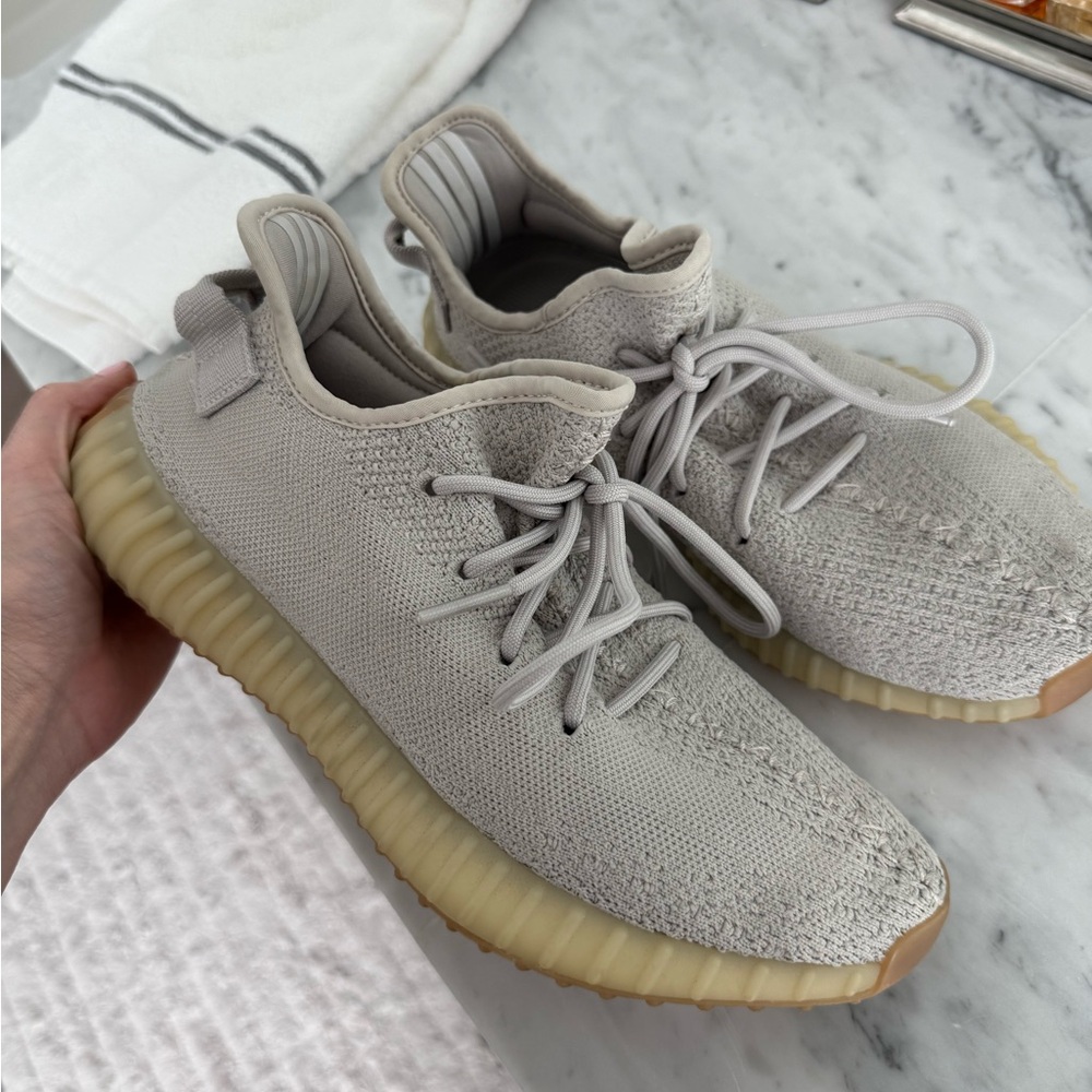 Adidas Men's sesame Yeezy Boost 350 V2 Sneakers